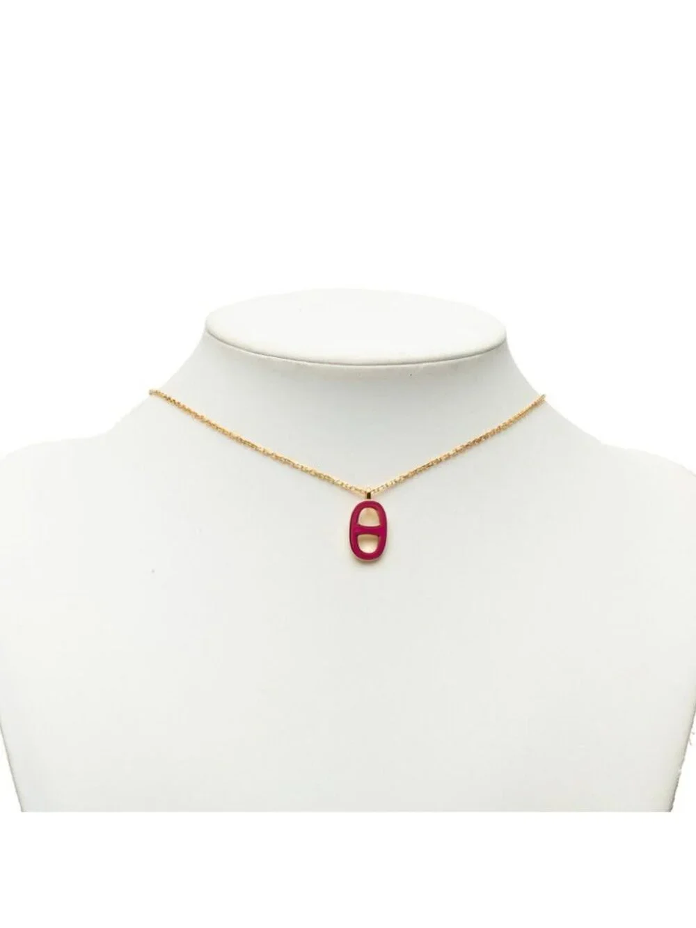 Hermes Chaine D'ancre Illiad Necklace Pink Gold Plated